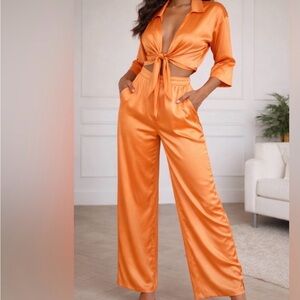 House of Harlow 1960 Orange Satin Pants